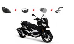 SET XP400 černý mat - zadní nosič + kufr + kryt kufru + opěrka + ochranný rám