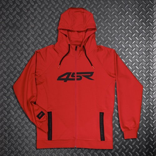 4SR Mikina Logo Zip Red - Velikost: L