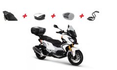 SET XP400 bílý - zadní nosič + kufr + kryt kufru + opěrka + ochranný rám