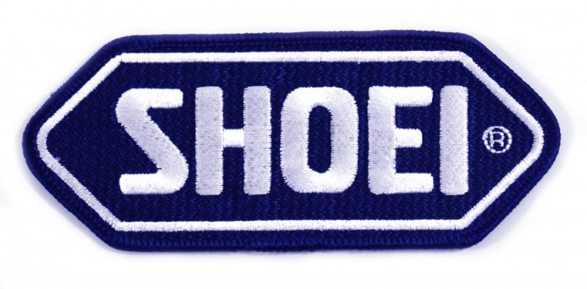 SHOEI Patch blue base_white Logo