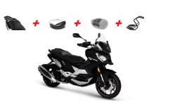SET XP400 černý mat - zadní nosič + kufr + kryt kufru + opěrka + ochranný rám